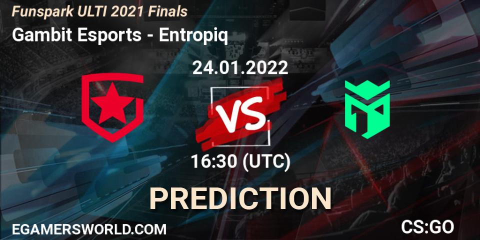 Prognose für das Spiel Gambit Esports VS Entropiq. 24.01.22. CS2 (CS:GO) - Funspark ULTI 2021 Finals