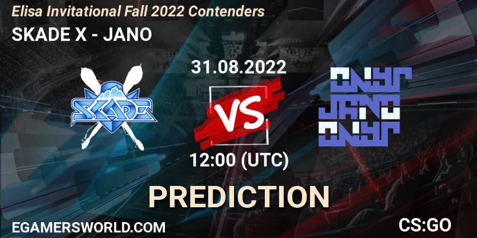 Prognose für das Spiel SKADE X VS JANO. 31.08.2022 at 12:00. Counter-Strike (CS2) - Elisa Invitational Fall 2022 Contenders
