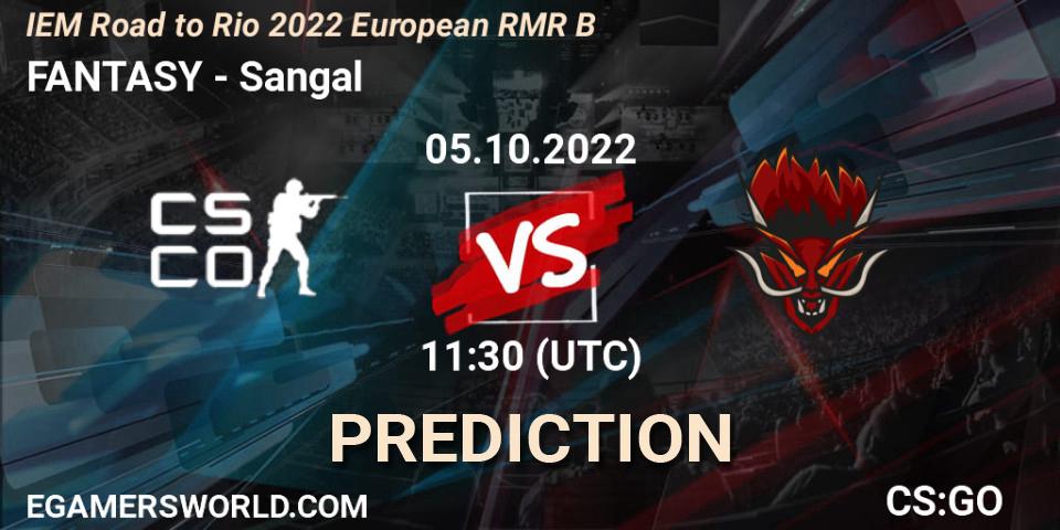Prognose für das Spiel FANTASY VS Sangal. 05.10.2022 at 11:45. Counter-Strike (CS2) - IEM Road to Rio 2022 European RMR B