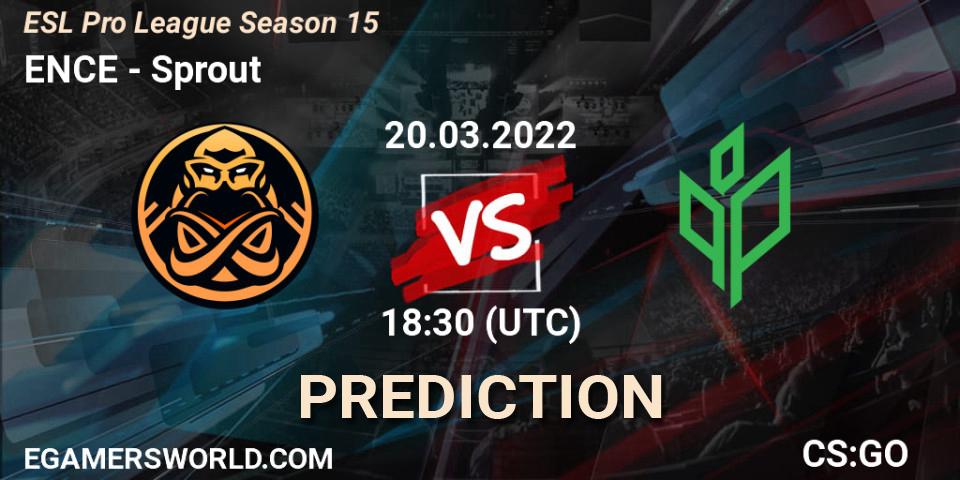 Prognose für das Spiel ENCE VS Sprout. 20.03.2022 at 19:00. Counter-Strike (CS2) - ESL Pro League Season 15