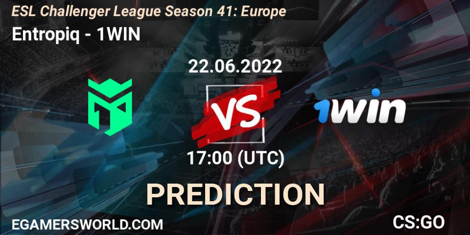 Prognose für das Spiel Entropiq VS 1WIN. 22.06.2022 at 17:00. Counter-Strike (CS2) - ESL Challenger League Season 41: Europe