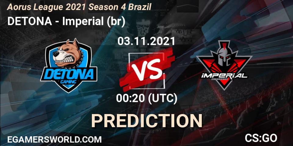 Prognose für das Spiel DETONA VS Imperial (br). 03.11.21. CS2 (CS:GO) - Aorus League 2021 Season 4 Brazil