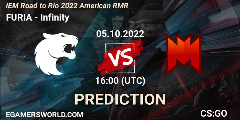 Prognose für das Spiel FURIA VS Infinity. 05.10.22. CS2 (CS:GO) - IEM Road to Rio 2022 American RMR