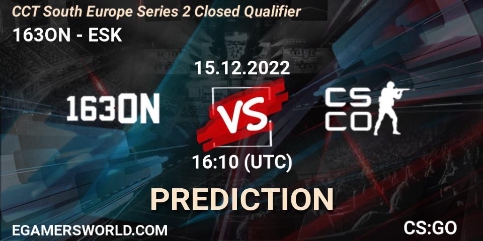 Prognose für das Spiel 163ON VS eSportsKosova. 15.12.22. CS2 (CS:GO) - CCT South Europe Series 2 Closed Qualifier