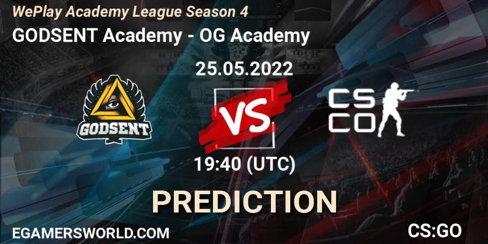 Prognose für das Spiel GODSENT Academy VS OG Academy. 25.05.2022 at 17:55. Counter-Strike (CS2) - WePlay Academy League Season 4