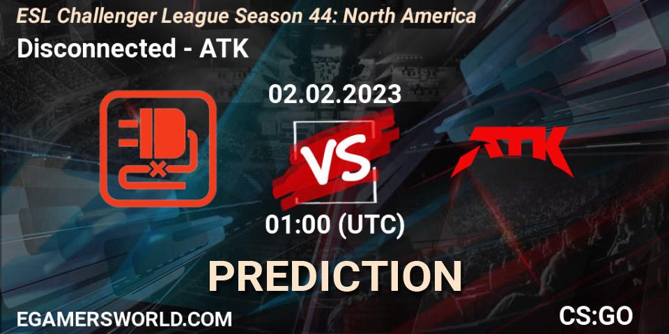 Prognose für das Spiel Disconnected VS ATK. 24.02.23. CS2 (CS:GO) - ESL Challenger League Season 44: North America