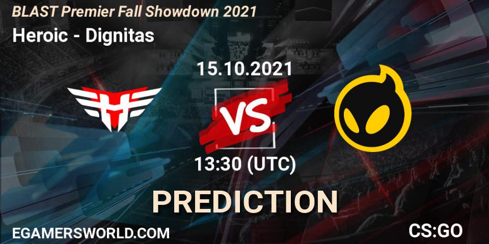 Prognose für das Spiel Heroic VS Dignitas. 15.10.21. CS2 (CS:GO) - BLAST Premier Fall Showdown 2021
