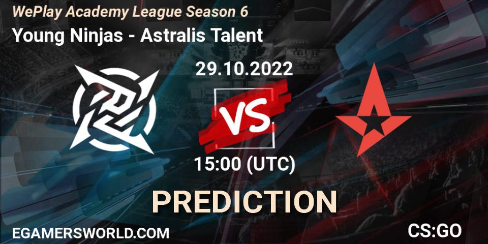 Prognose für das Spiel Young Ninjas VS Astralis Talent. 29.10.22. CS2 (CS:GO) - WePlay Academy League Season 6