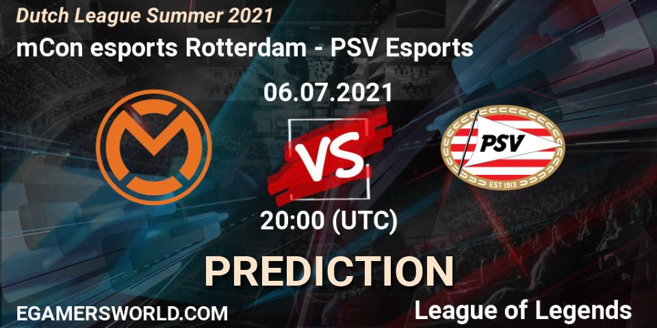 Prognose für das Spiel mCon esports Rotterdam VS PSV Esports. 08.06.2021 at 17:00. LoL - Dutch League Summer 2021