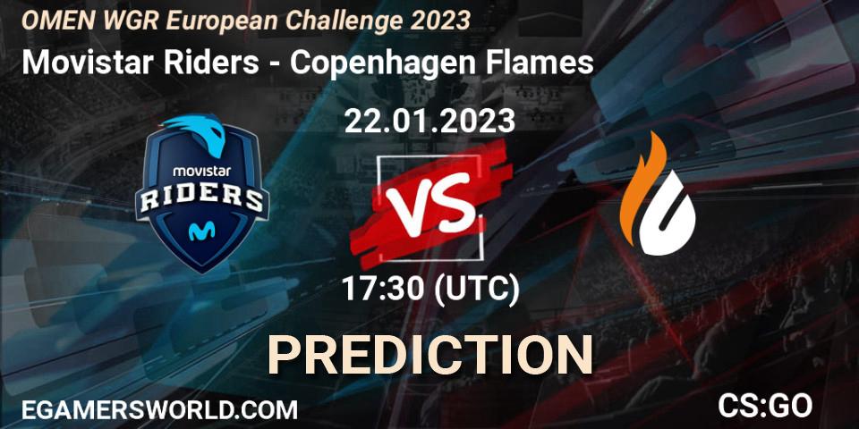 Prognose für das Spiel Movistar Riders VS Copenhagen Flames. 22.01.23. CS2 (CS:GO) - OMEN WGR European Challenge 2023