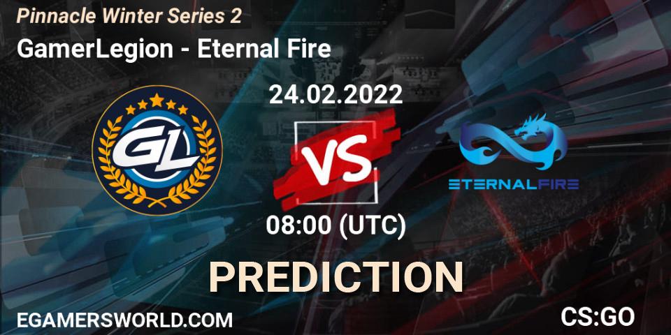 Prognose für das Spiel GamerLegion VS Eternal Fire. 24.02.22. CS2 (CS:GO) - Pinnacle Winter Series 2