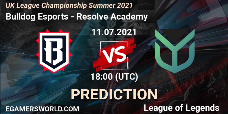 Prognose für das Spiel Bulldog Esports VS Resolve Academy. 11.07.2021 at 18:10. LoL - UK League Championship Summer 2021