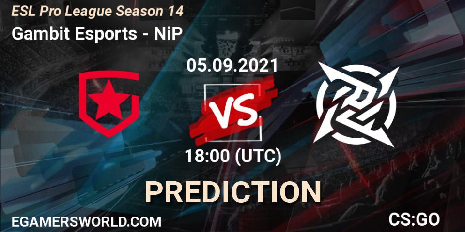 Prognose für das Spiel Gambit Esports VS NiP. 05.09.21. CS2 (CS:GO) - ESL Pro League Season 14