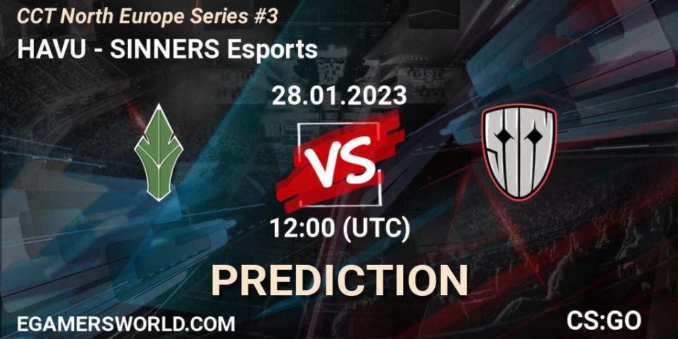 Prognose für das Spiel HAVU VS SINNERS Esports. 28.01.23. CS2 (CS:GO) - CCT North Europe Series #3