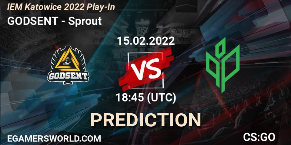 Prognose für das Spiel GODSENT VS Sprout. 15.02.2022 at 20:25. Counter-Strike (CS2) - IEM Katowice 2022 Play-In