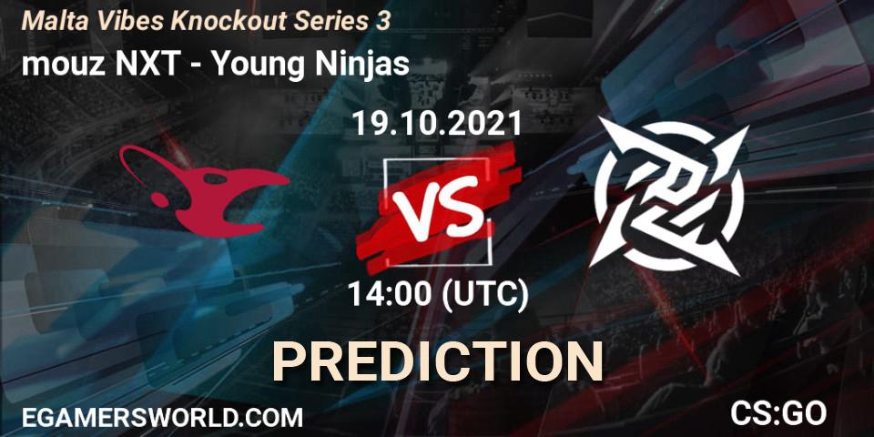 Prognose für das Spiel mouz NXT VS Young Ninjas. 19.10.2021 at 14:00. Counter-Strike (CS2) - Malta Vibes Knockout Series 3
