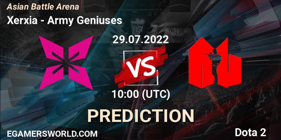 Prognose für das Spiel Xerxia VS Army Geniuses. 29.07.22. Dota 2 - Asian Battle Arena