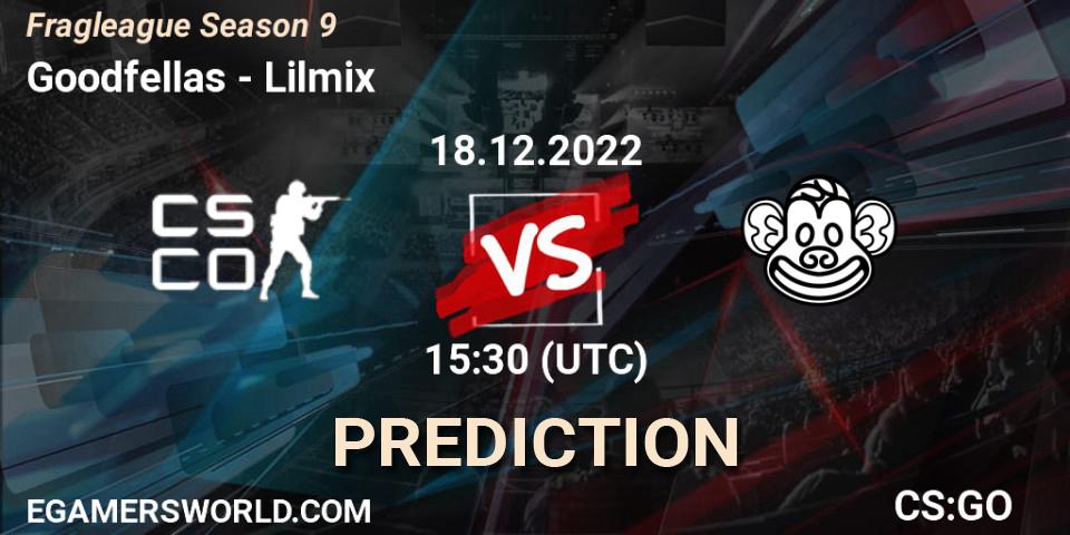 Prognose für das Spiel Goodfellas VS Lilmix. 18.12.2022 at 15:30. Counter-Strike (CS2) - Fragleague Season 9