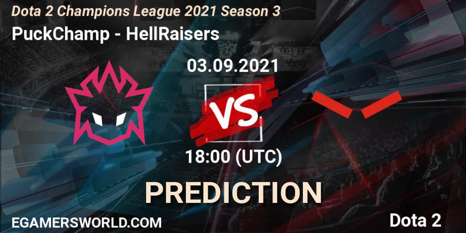 Prognose für das Spiel PuckChamp VS HellRaisers. 03.09.2021 at 18:00. Dota 2 - Dota 2 Champions League 2021 Season 3