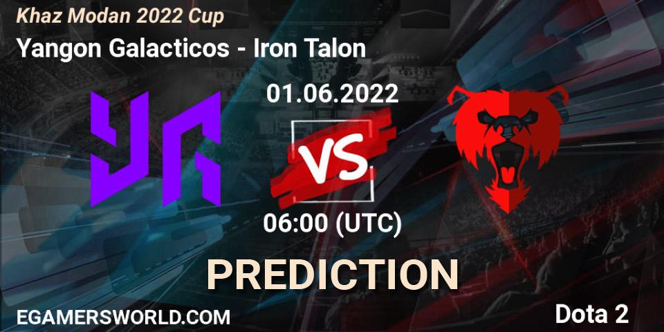 Prognose für das Spiel Yangon Galacticos VS Iron Talon. 01.06.2022 at 06:02. Dota 2 - Khaz Modan 2022 Cup