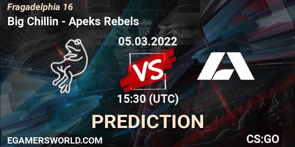 Prognose für das Spiel Big Chillin VS Apeks Rebels. 05.03.22. CS2 (CS:GO) - Fragadelphia 16