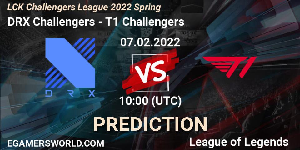 Prognose für das Spiel DRX Challengers VS T1 Challengers. 07.02.2022 at 10:10. LoL - LCK Challengers League 2022 Spring