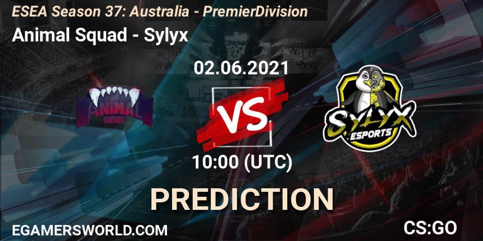 Prognose für das Spiel Animal Squad VS Sylyx. 02.06.2021 at 10:00. Counter-Strike (CS2) - ESEA Season 37: Australia - Premier Division
