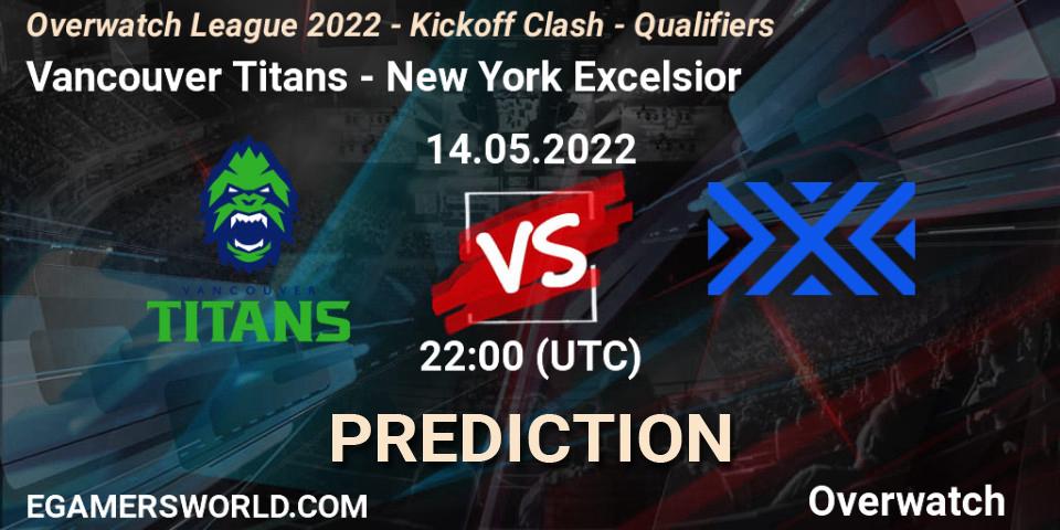 Prognose für das Spiel Vancouver Titans VS New York Excelsior. 14.05.22. Overwatch - Overwatch League 2022 - Kickoff Clash - Qualifiers