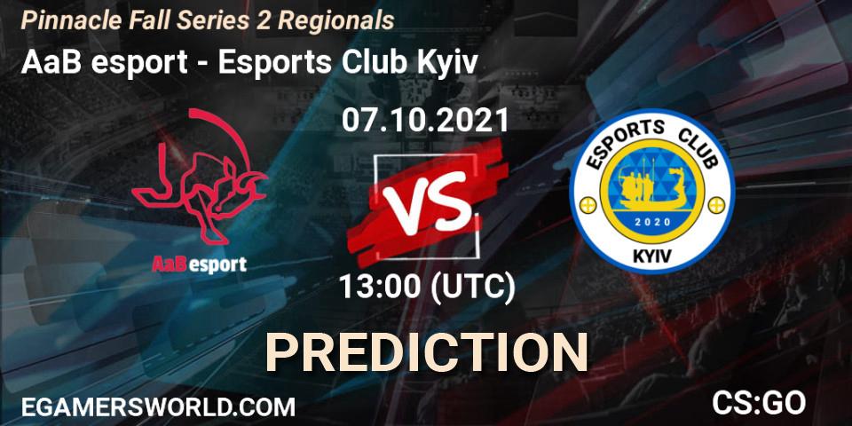 Prognose für das Spiel AaB esport VS Esports Club Kyiv. 07.10.21. CS2 (CS:GO) - Pinnacle Fall Series 2 Regionals
