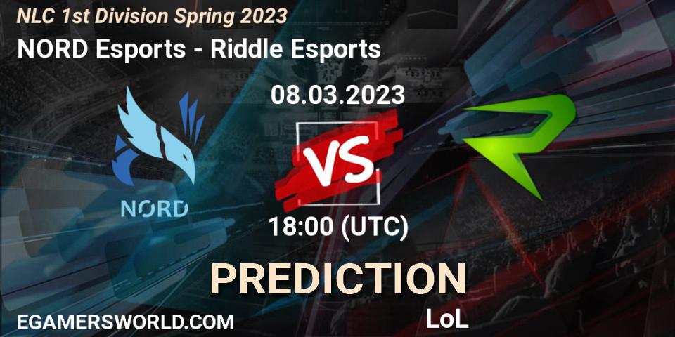 Prognose für das Spiel NORD Esports VS Riddle Esports. 14.02.23. LoL - NLC 1st Division Spring 2023