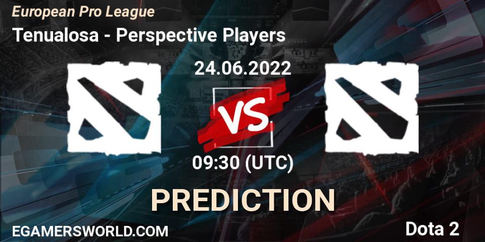 Prognose für das Spiel Tenualosa VS Perspective Players. 24.06.2022 at 09:43. Dota 2 - European Pro League