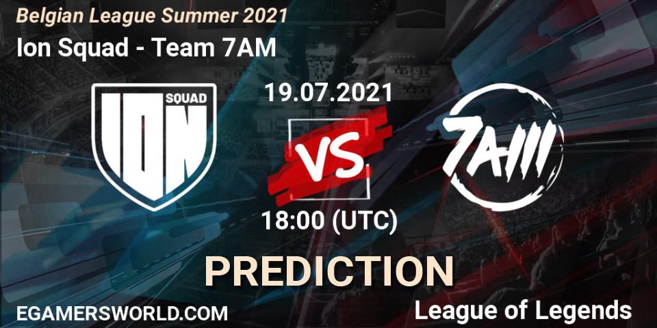 Prognose für das Spiel Ion Squad VS Team 7AM. 21.06.2021 at 18:00. LoL - Belgian League Summer 2021