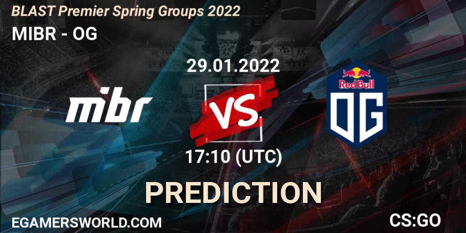 Prognose für das Spiel MIBR VS OG. 29.01.22. CS2 (CS:GO) - BLAST Premier Spring Groups 2022