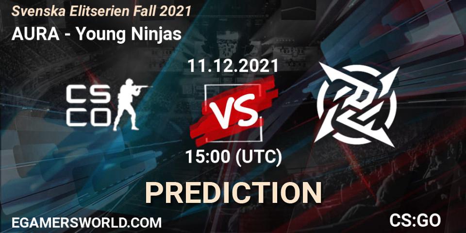 Prognose für das Spiel AURA VS Young Ninjas. 11.12.21. CS2 (CS:GO) - Svenska Elitserien Fall 2021