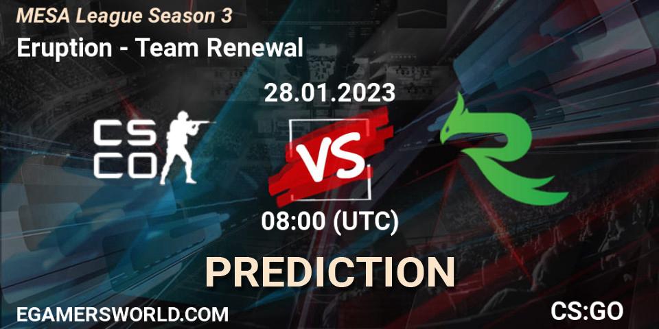 Prognose für das Spiel Eruption VS Team Renewal. 28.01.23. CS2 (CS:GO) - MESA League Season 3