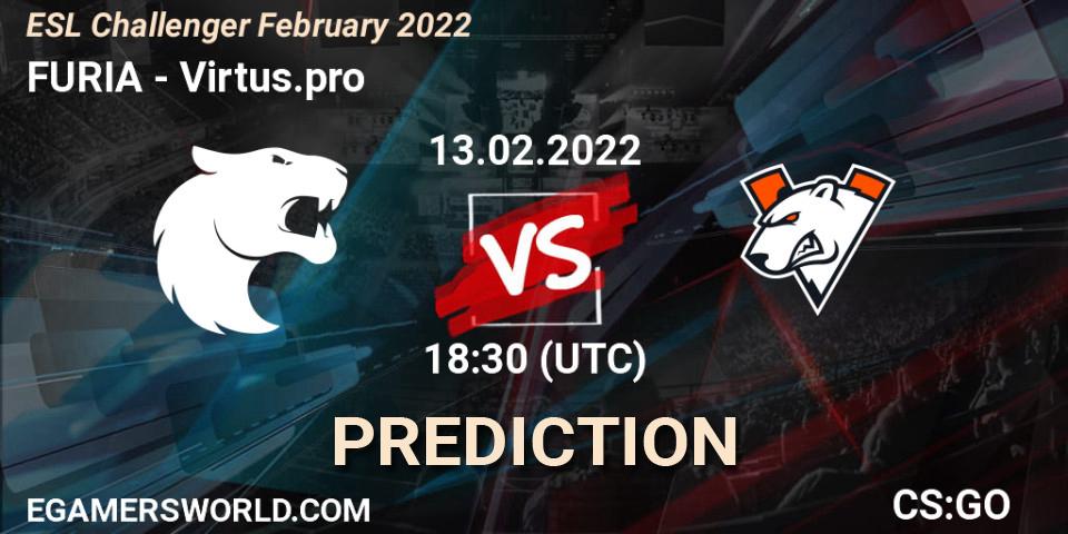 Prognose für das Spiel FURIA VS Virtus.pro. 13.02.2022 at 18:30. Counter-Strike (CS2) - ESL Challenger February 2022