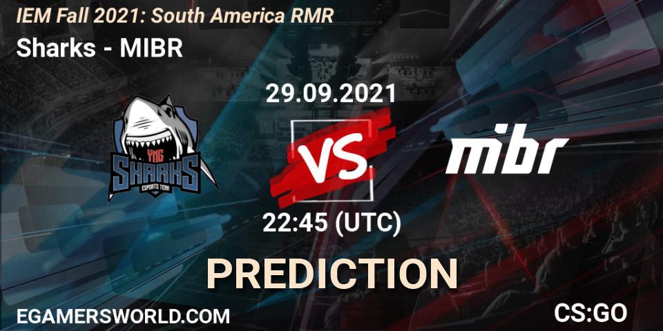 Prognose für das Spiel Sharks VS MIBR. 29.09.2021 at 23:00. Counter-Strike (CS2) - IEM Fall 2021: South America RMR