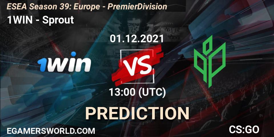 Prognose für das Spiel 1WIN VS Sprout. 01.12.21. CS2 (CS:GO) - ESEA Season 39: Europe - Premier Division
