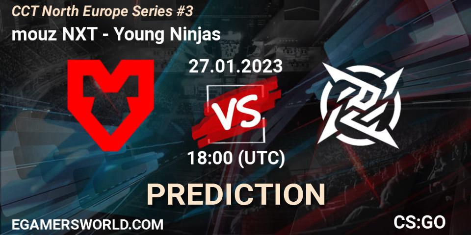 Prognose für das Spiel mouz NXT VS Young Ninjas. 27.01.2023 at 20:00. Counter-Strike (CS2) - CCT North Europe Series #3