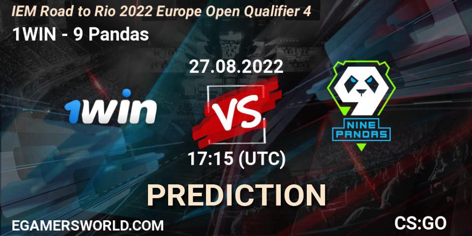 Prognose für das Spiel 1WIN VS 9 Pandas. 27.08.2022 at 17:15. Counter-Strike (CS2) - IEM Road to Rio 2022 Europe Open Qualifier 4