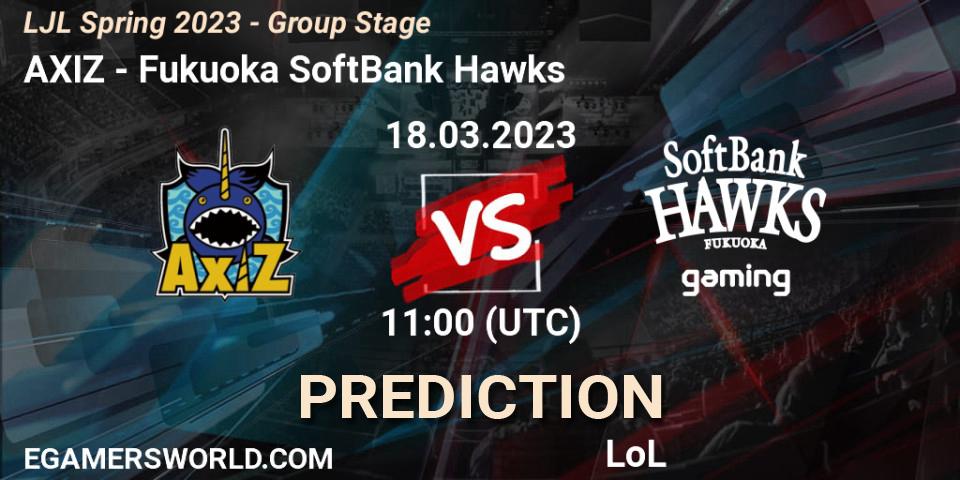 Prognose für das Spiel AXIZ VS Fukuoka SoftBank Hawks. 18.03.23. LoL - LJL Spring 2023 - Group Stage
