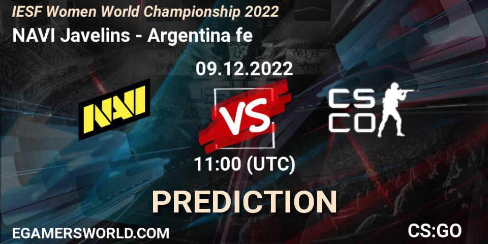Prognose für das Spiel NAVI Javelins VS Argentina fe. 09.12.22. CS2 (CS:GO) - IESF Female World Esports Championship 2022