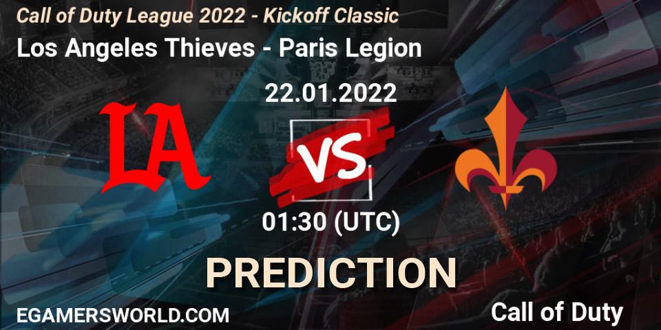 Prognose für das Spiel Los Angeles Thieves VS Paris Legion. 22.01.22. Call of Duty - Call of Duty League 2022 - Kickoff Classic