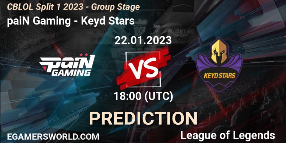 Prognose für das Spiel paiN Gaming VS Keyd Stars. 22.01.23. LoL - CBLOL Split 1 2023 - Group Stage
