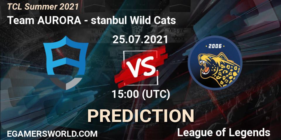 Prognose für das Spiel Team AURORA VS İstanbul Wild Cats. 25.07.21. LoL - TCL Summer 2021