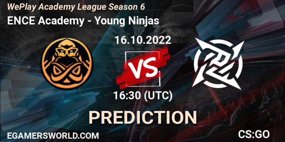 Prognose für das Spiel ENCE Academy VS Young Ninjas. 16.10.2022 at 16:50. Counter-Strike (CS2) - WePlay Academy League Season 6