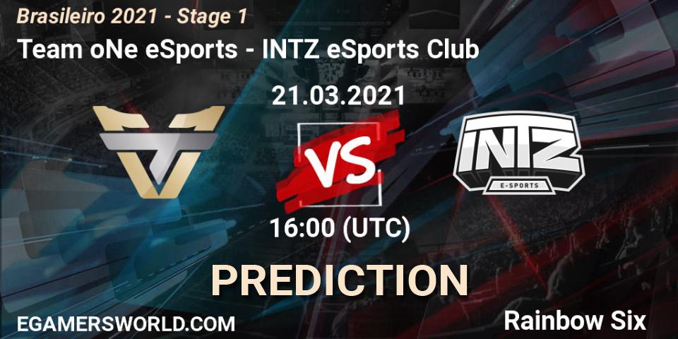 Prognose für das Spiel Team oNe eSports VS INTZ eSports Club. 21.03.21. Rainbow Six - Brasileirão 2021 - Stage 1