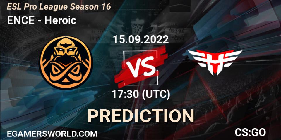 Prognose für das Spiel ENCE VS Heroic. 15.09.22. CS2 (CS:GO) - ESL Pro League Season 16