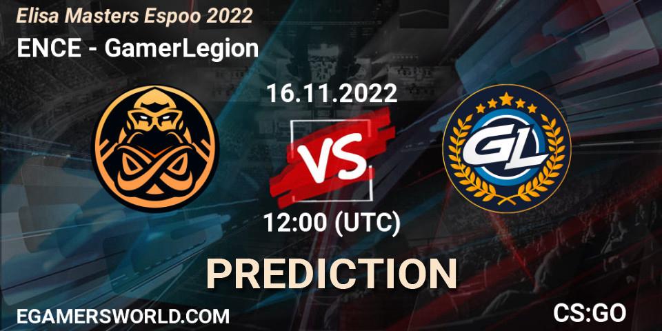 Prognose für das Spiel ENCE VS GamerLegion. 16.11.22. CS2 (CS:GO) - Elisa Masters Espoo 2022