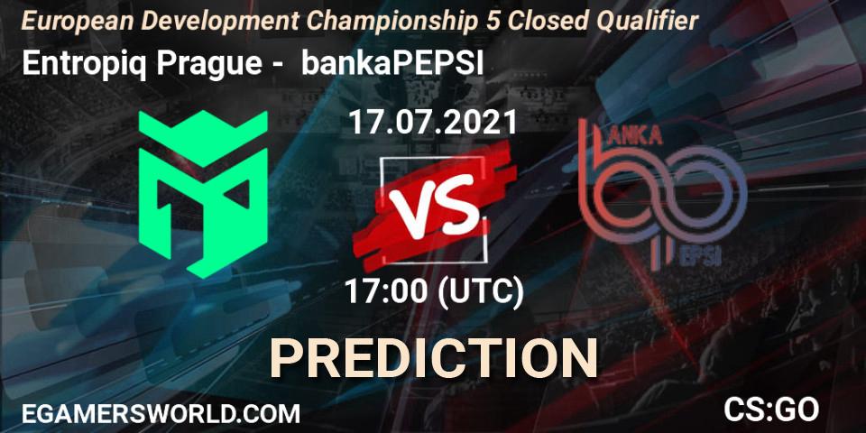Prognose für das Spiel Entropiq Prague VS bankaPEPSI. 17.07.2021 at 17:40. Counter-Strike (CS2) - European Development Championship 5 Closed Qualifier